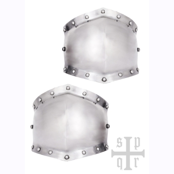 Preview: Mittelalterliche Kniekacheln aus Stahl  -  Paar  -  15. Jahrhundert